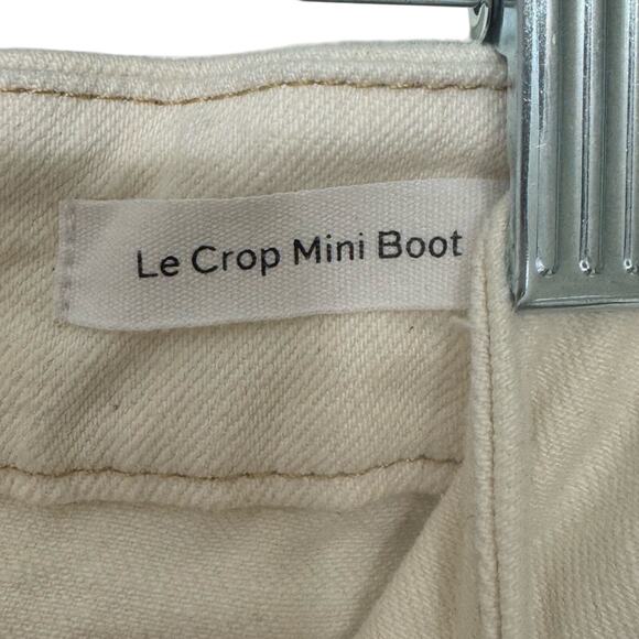 FRAME Le Crop Mini Boot Cream Denim Jeans Frayed Distressed Hem Womens 26 - Picture 3 of 10